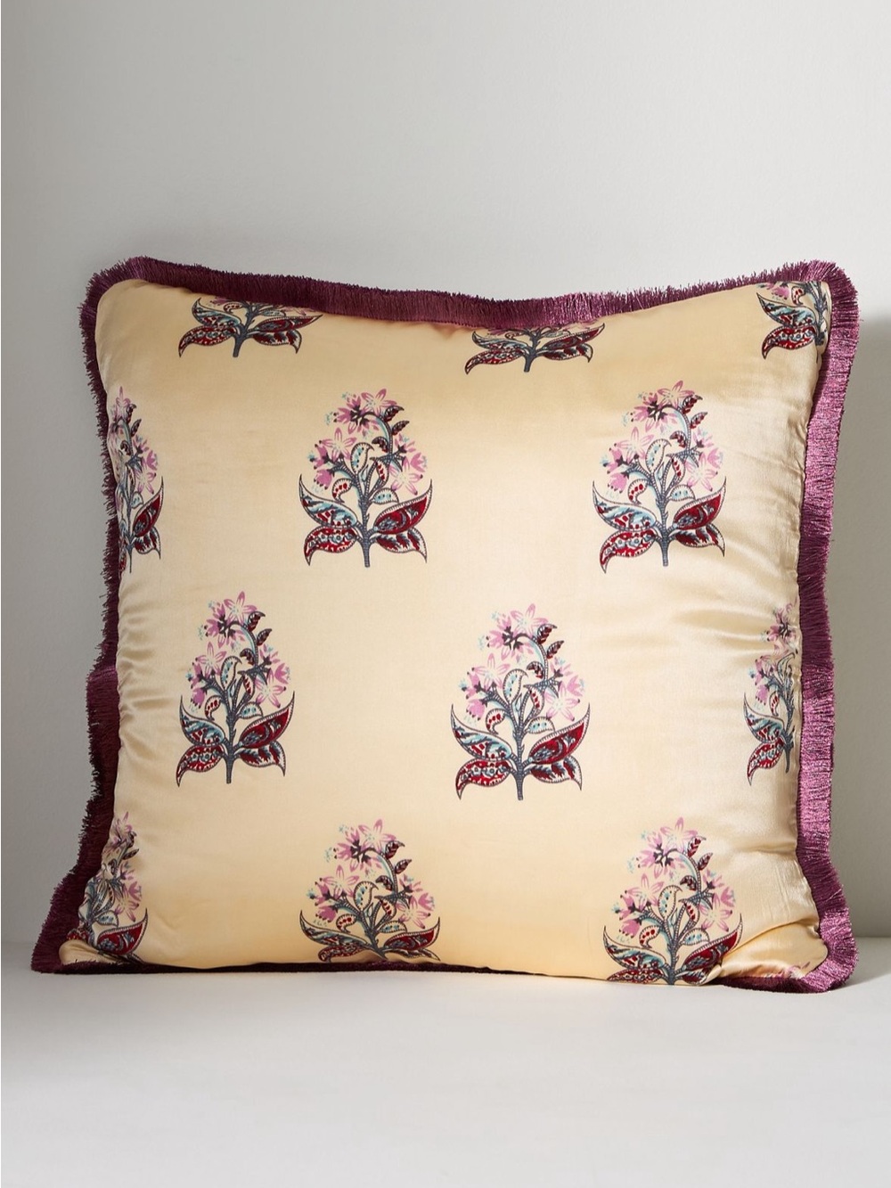 Anthropologie Silk Floral Throw Pillow Cover **READ Description**